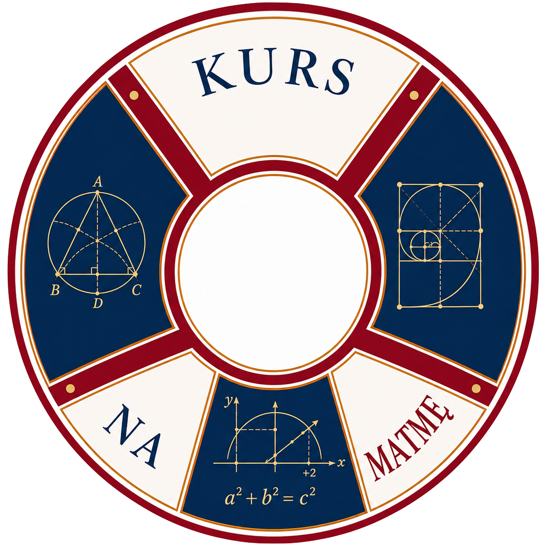 Okrągłe logo Kurs na Matmę